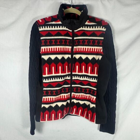 NWT LRL Ralph Lauren Active, Indian, Red & Black, Aztec, Fleece Jacket, Sz Large - Picture 7 of 13